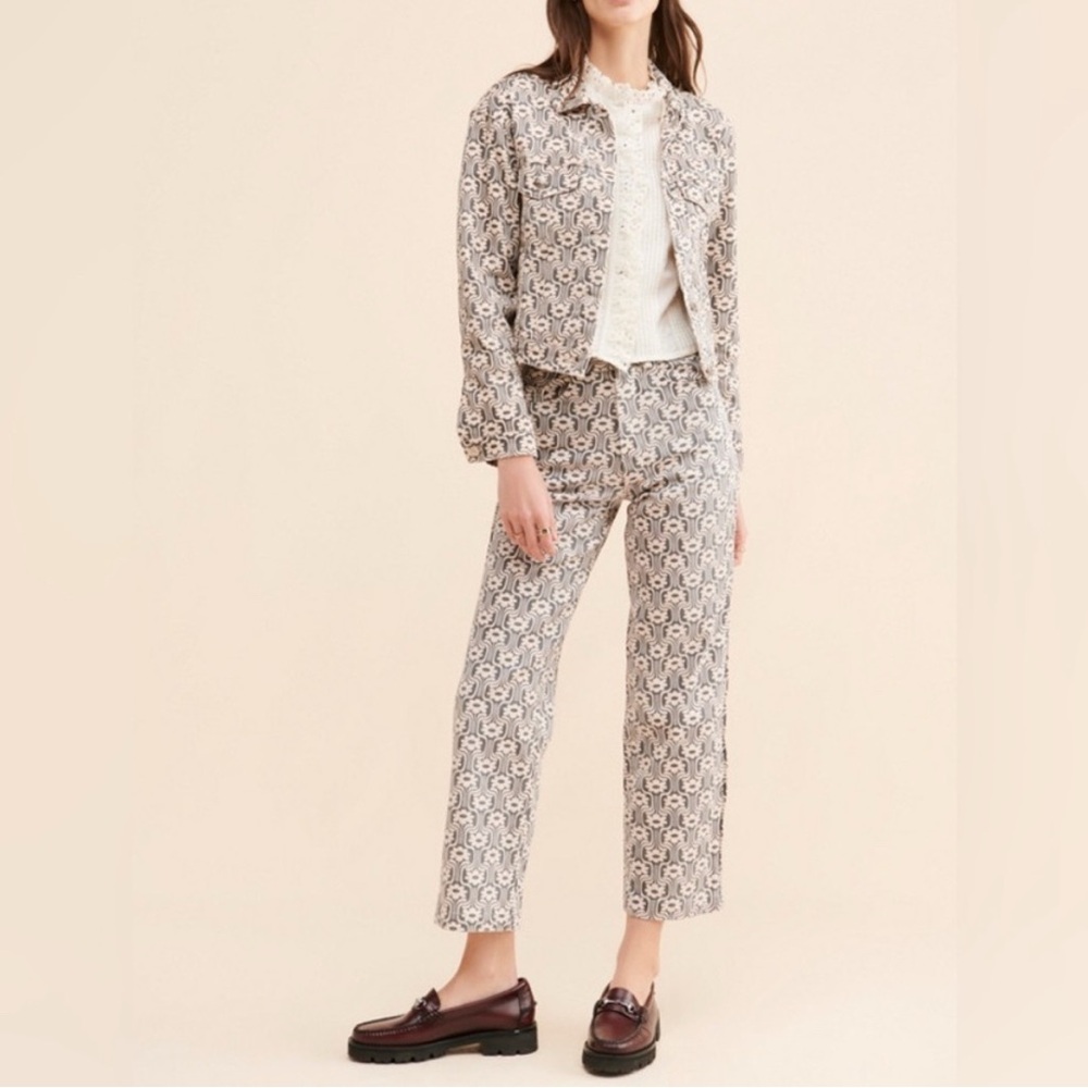 Tach Patterned Denim Jacket - image 1